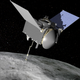 Artist’s concept of OSIRIS-REx in orbit around the asteroid Bennu.